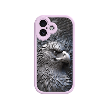 #MC0026 Factory Wholesale Embossed Eagle iPhone 17 Case – Grayscale 3D Design, Rugged Protective Cover, Symbol of Strength & Freedom