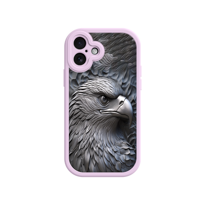 #MC0026 Factory Wholesale Embossed Eagle iPhone 17 Case – Grayscale 3D Design, Rugged Protective Cover, Symbol of Strength & Freedom