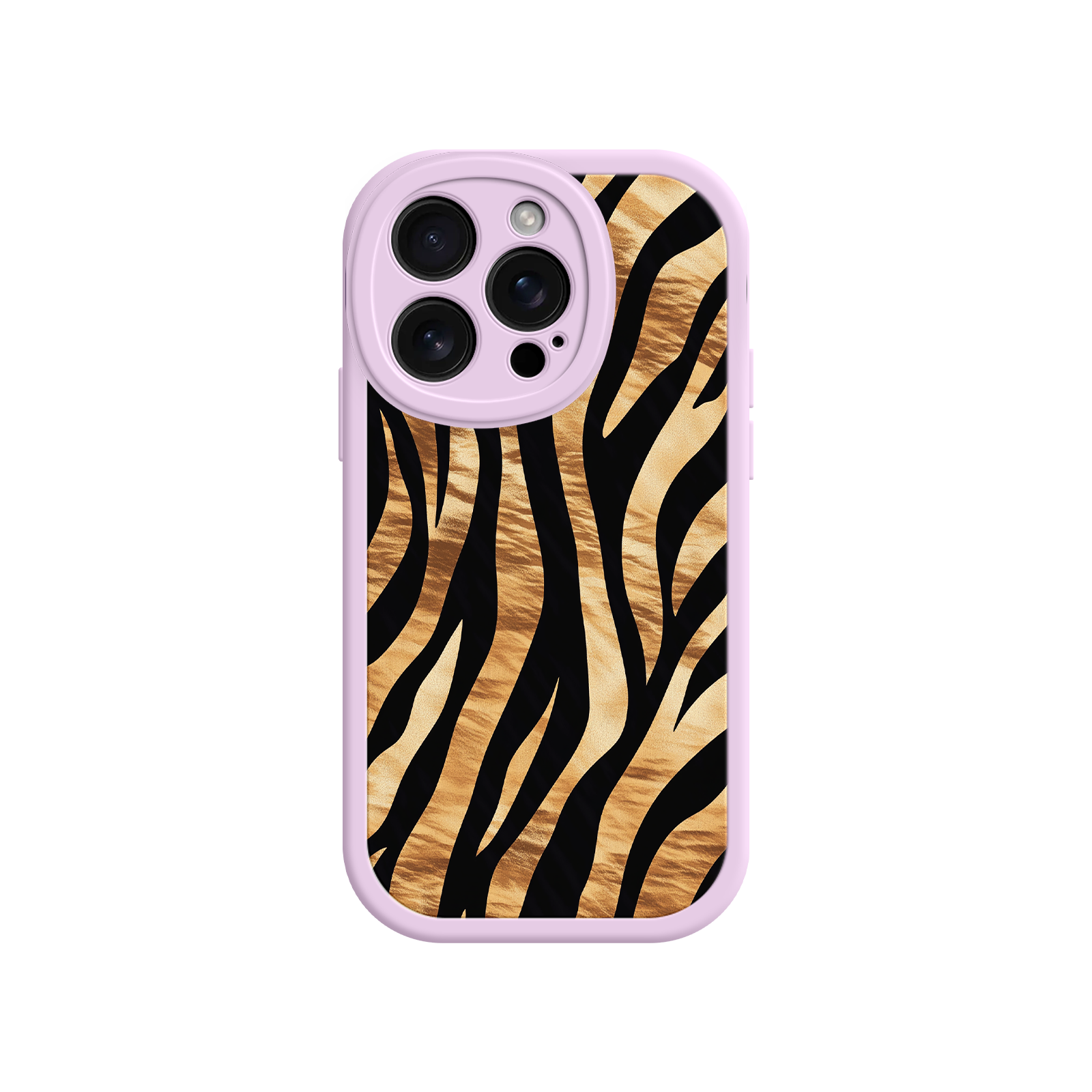 Tiger Stripe iPhone Case – Bold Animal Print with Olive Green Frame