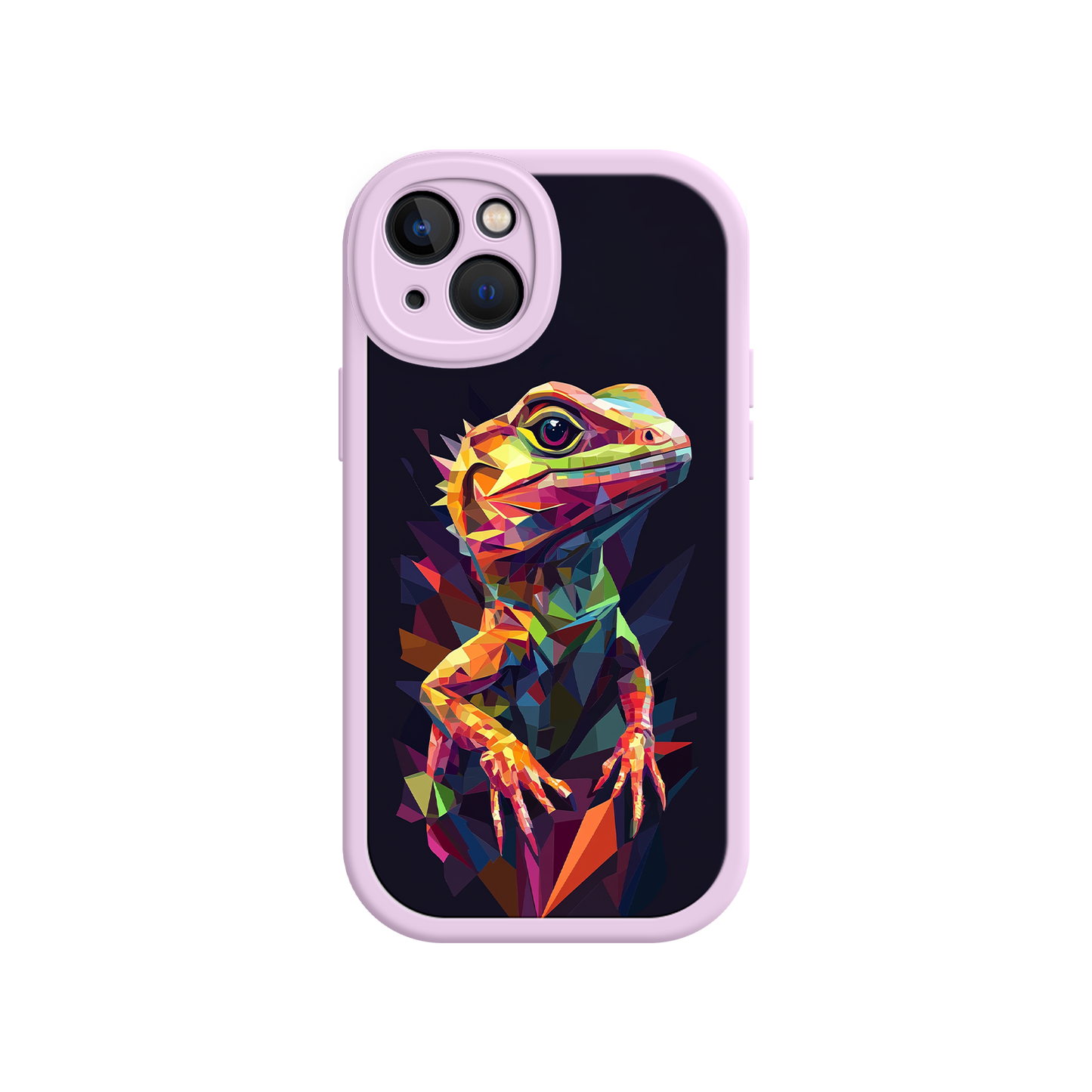 #MC0024 Factory Wholesale Geometric Lizard iPhone 17 Case – Colorful Polygon Art, Protective Animal Print Cover, Bold Reptile Design