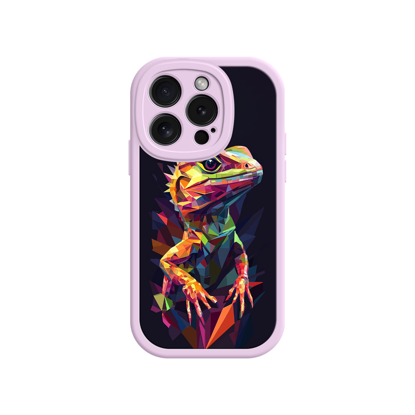 #MC0024 Factory Wholesale Geometric Lizard iPhone 17 Case – Colorful Polygon Art, Protective Animal Print Cover, Bold Reptile Design