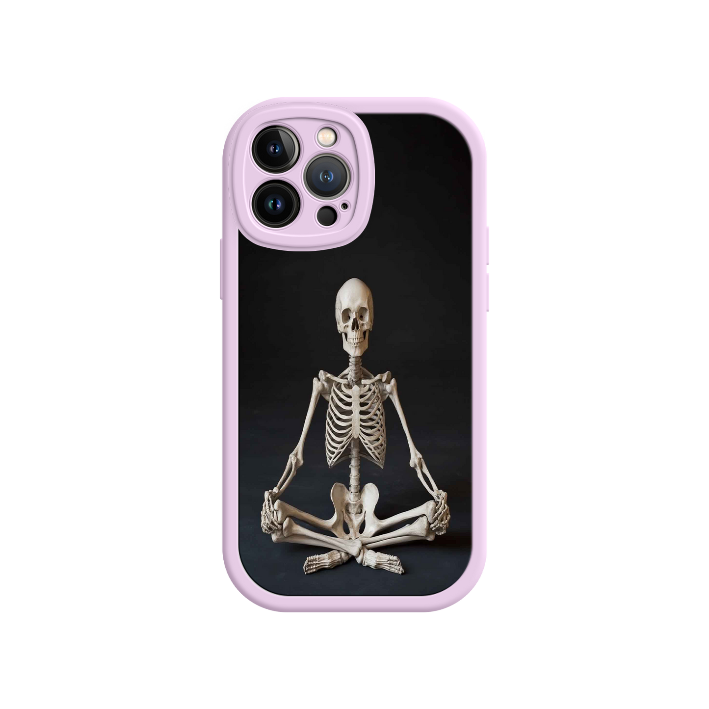 #MC0041 Factory Wholesale Meditating Skeleton iPhone 17 Case – Gothic Skelly Yoga Art, Anatomical Design, Spiritual Aesthetic