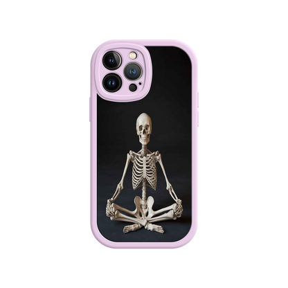 #MC0041 Factory Wholesale Meditating Skeleton iPhone 17 Case – Gothic Skelly Yoga Art, Anatomical Design, Spiritual Aesthetic