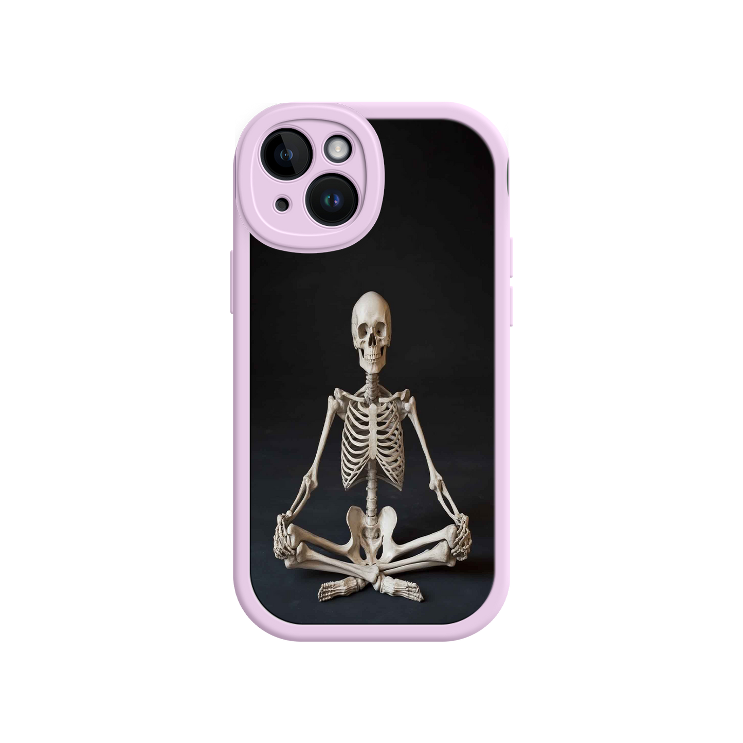 #MC0041 Factory Wholesale Meditating Skeleton iPhone 17 Case – Gothic Skelly Yoga Art, Anatomical Design, Spiritual Aesthetic