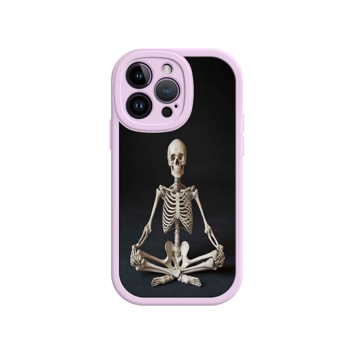 #MC0041 Factory Wholesale Meditating Skeleton iPhone 17 Case – Gothic Skelly Yoga Art, Anatomical Design, Spiritual Aesthetic