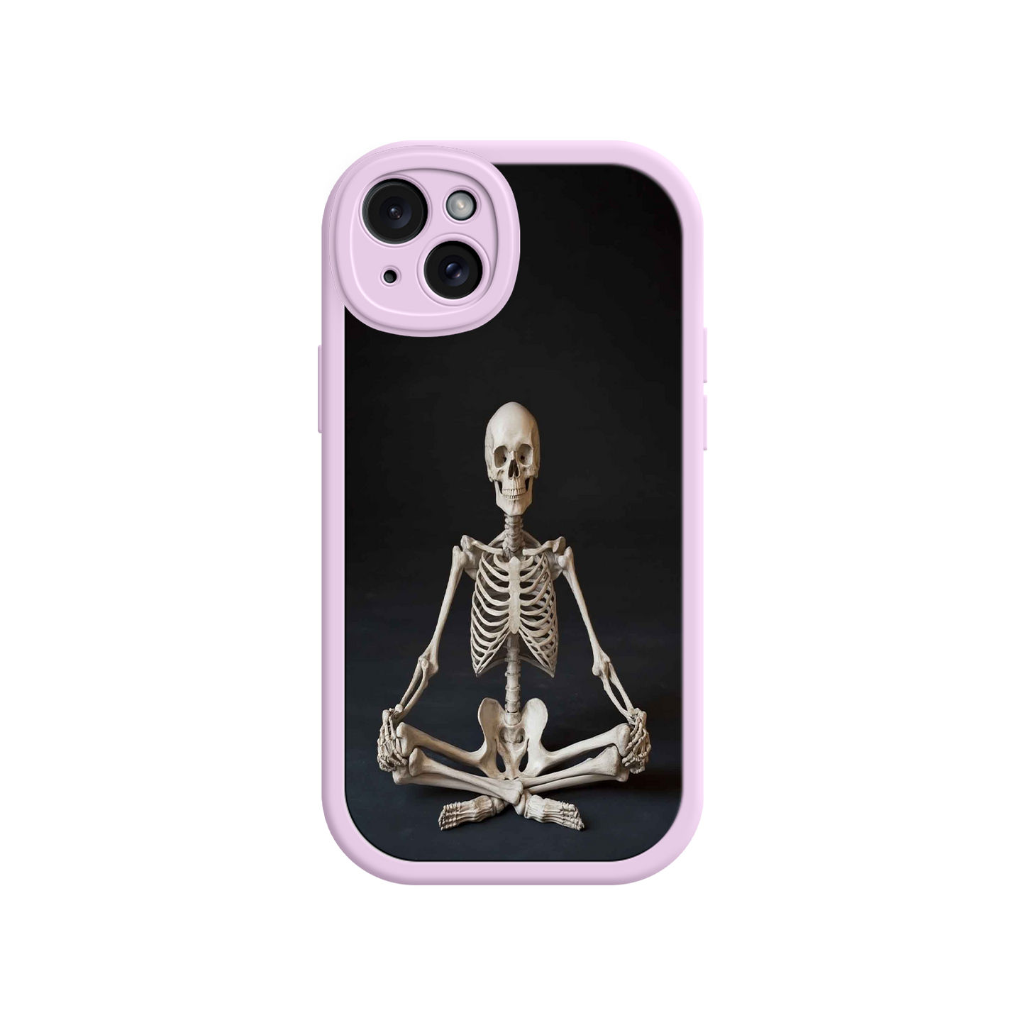 #MC0041 Factory Wholesale Meditating Skeleton iPhone 17 Case – Gothic Skelly Yoga Art, Anatomical Design, Spiritual Aesthetic