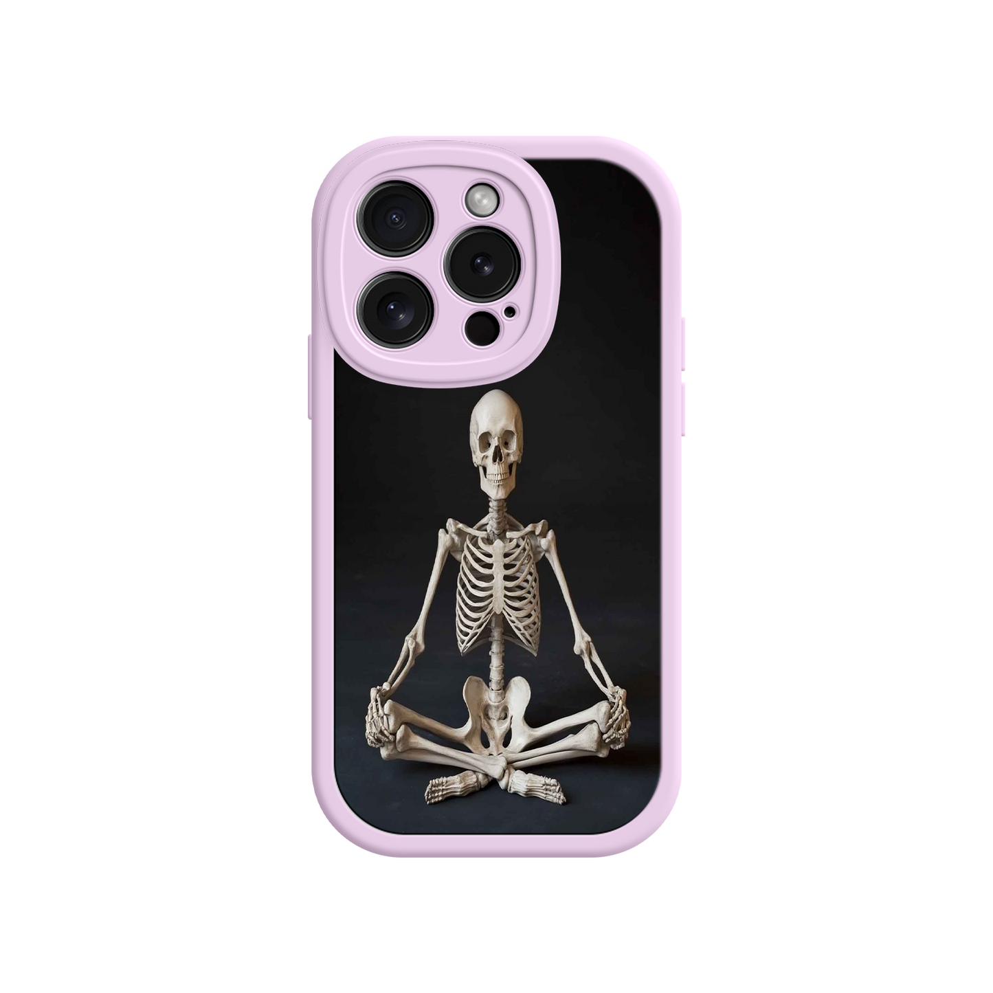 #MC0041 Factory Wholesale Meditating Skeleton iPhone 17 Case – Gothic Skelly Yoga Art, Anatomical Design, Spiritual Aesthetic
