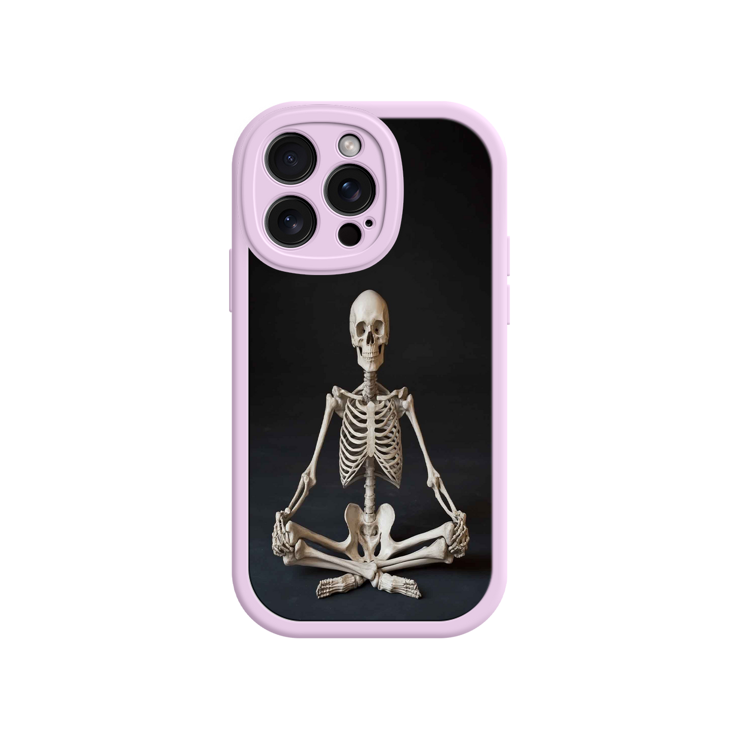 #MC0041 Factory Wholesale Meditating Skeleton iPhone 17 Case – Gothic Skelly Yoga Art, Anatomical Design, Spiritual Aesthetic