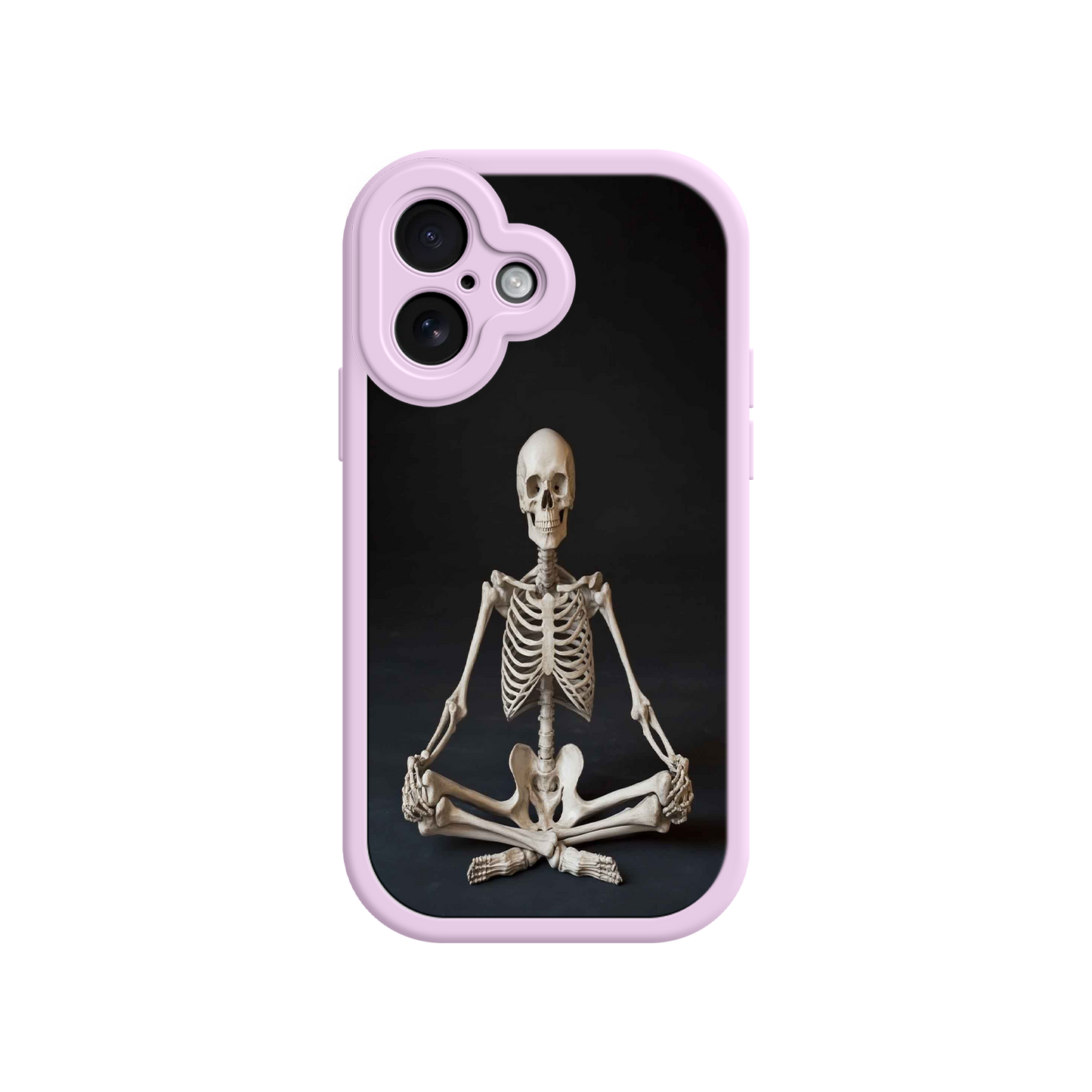#MC0041 Factory Wholesale Meditating Skeleton iPhone 17 Case – Gothic Skelly Yoga Art, Anatomical Design, Spiritual Aesthetic