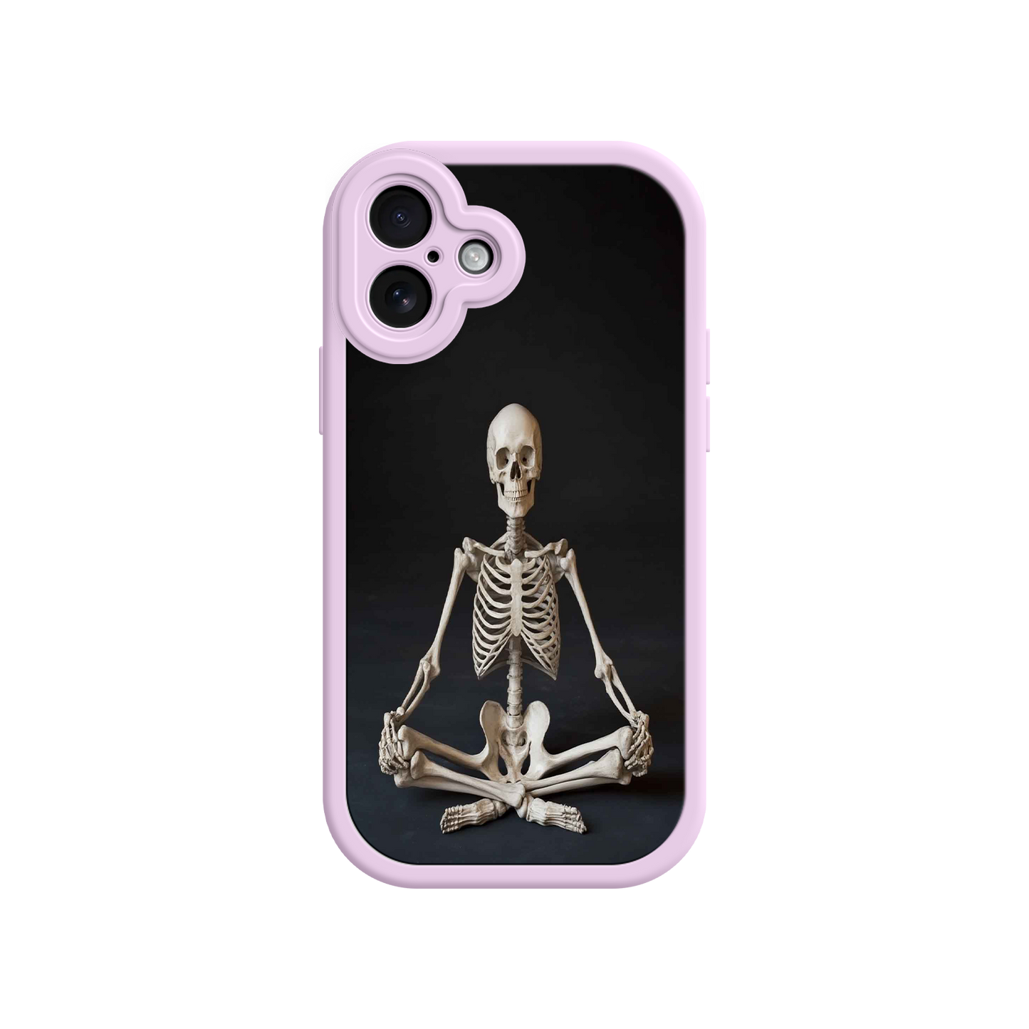 #MC0041 Factory Wholesale Meditating Skeleton iPhone 17 Case – Gothic Skelly Yoga Art, Anatomical Design, Spiritual Aesthetic