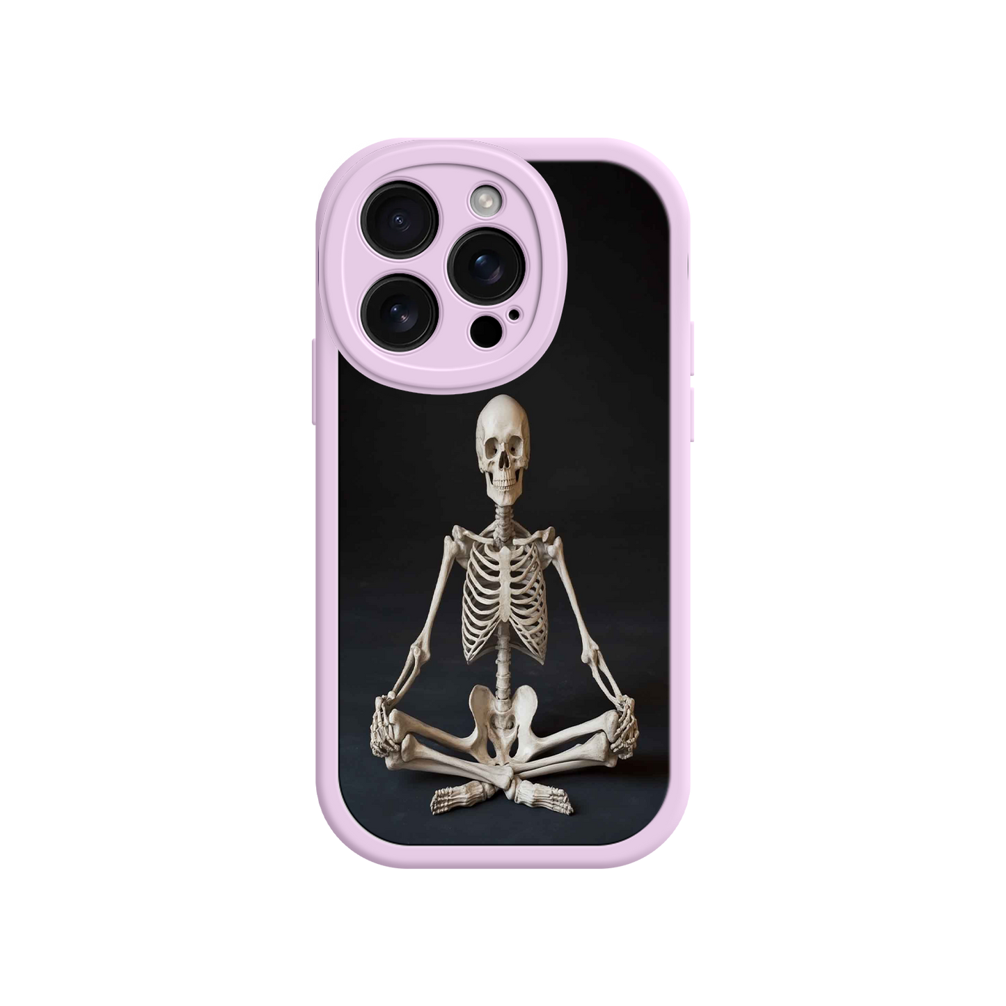 #MC0041 Factory Wholesale Meditating Skeleton iPhone 17 Case – Gothic Skelly Yoga Art, Anatomical Design, Spiritual Aesthetic