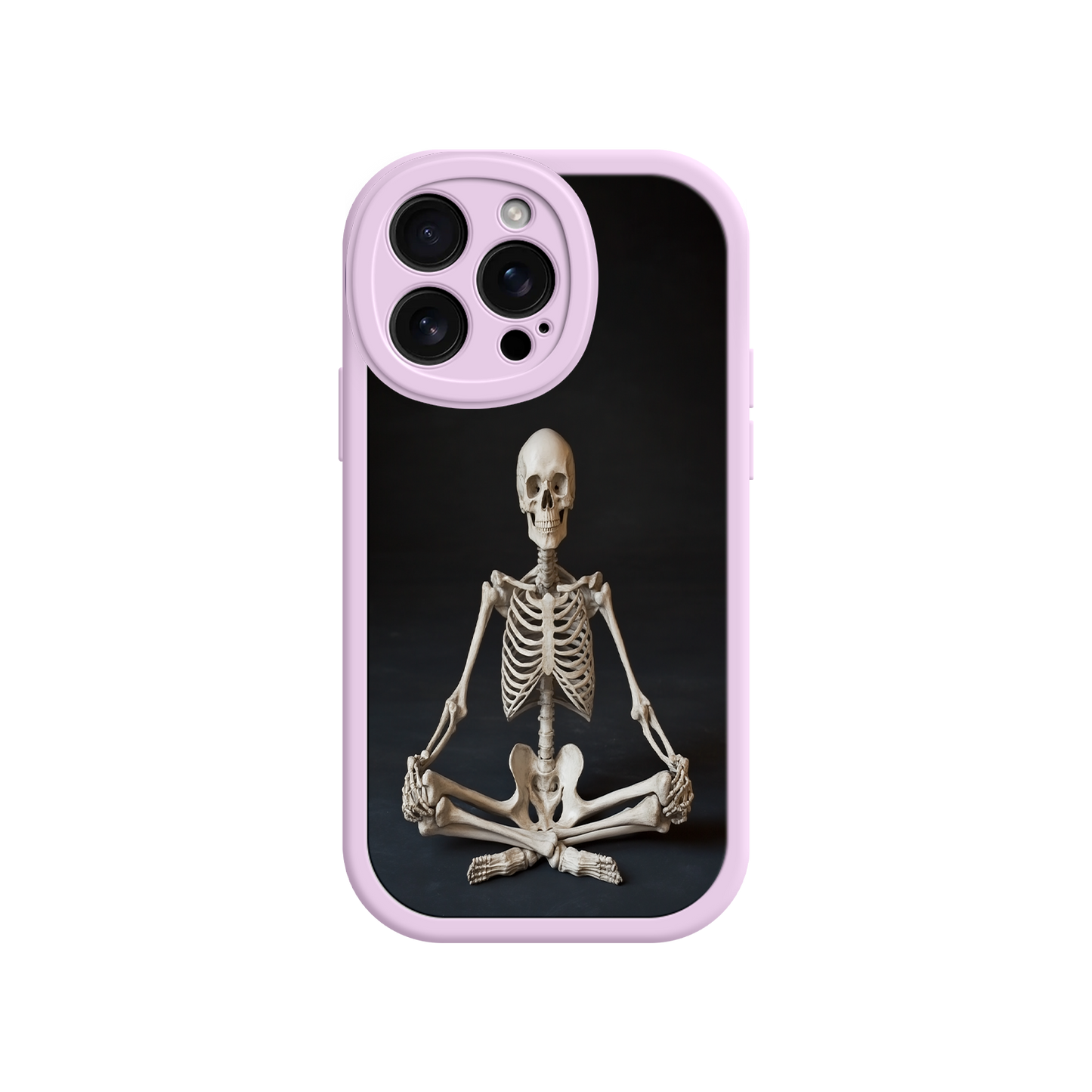 #MC0041 Factory Wholesale Meditating Skeleton iPhone 17 Case – Gothic Skelly Yoga Art, Anatomical Design, Spiritual Aesthetic