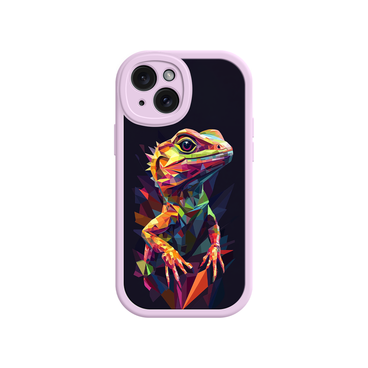 #MC0024 Factory Wholesale Geometric Lizard iPhone 17 Case – Colorful Polygon Art, Protective Animal Print Cover, Bold Reptile Design
