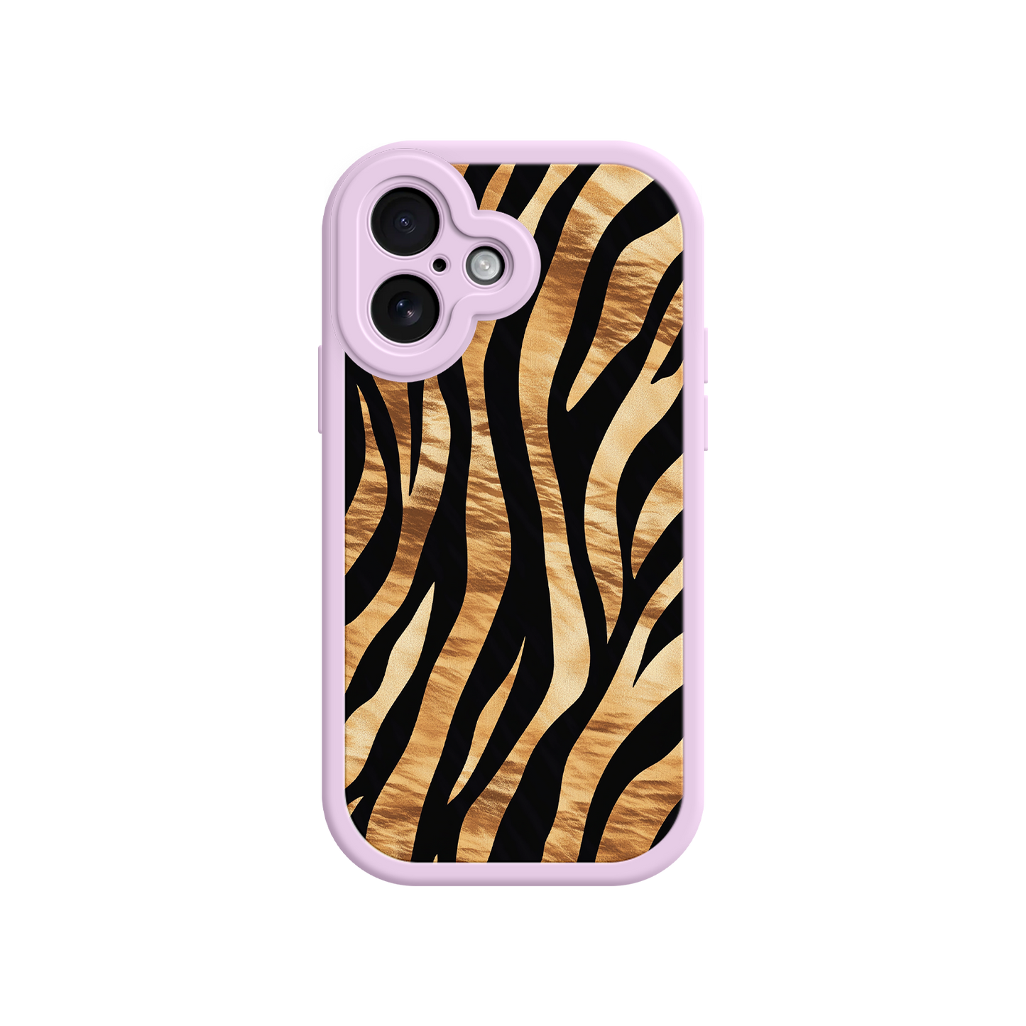 #MC0011 Factory Wholesale Tiger Stripe iPhone Case – Bold Animal Print with Olive Green Frame