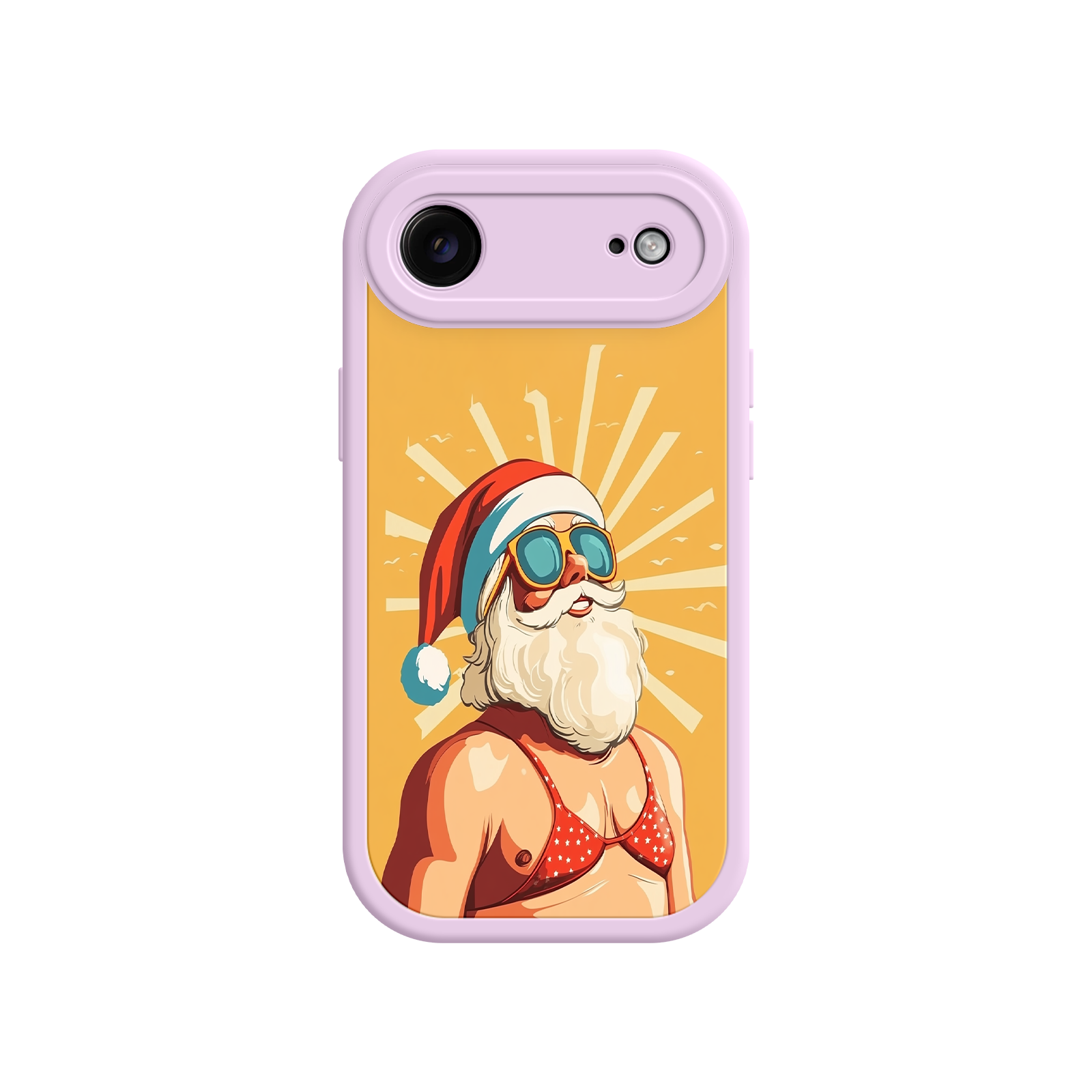 Santa iPhone case with retro comic-style illustration