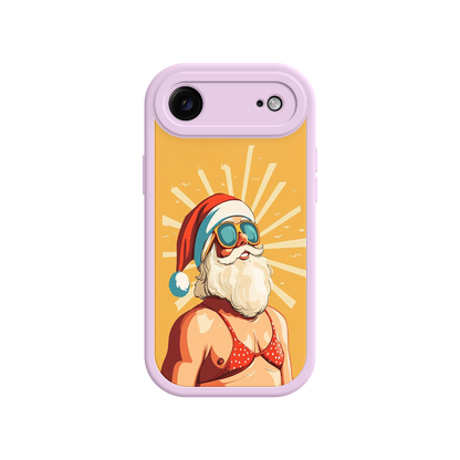 Santa iPhone case with retro comic-style illustration