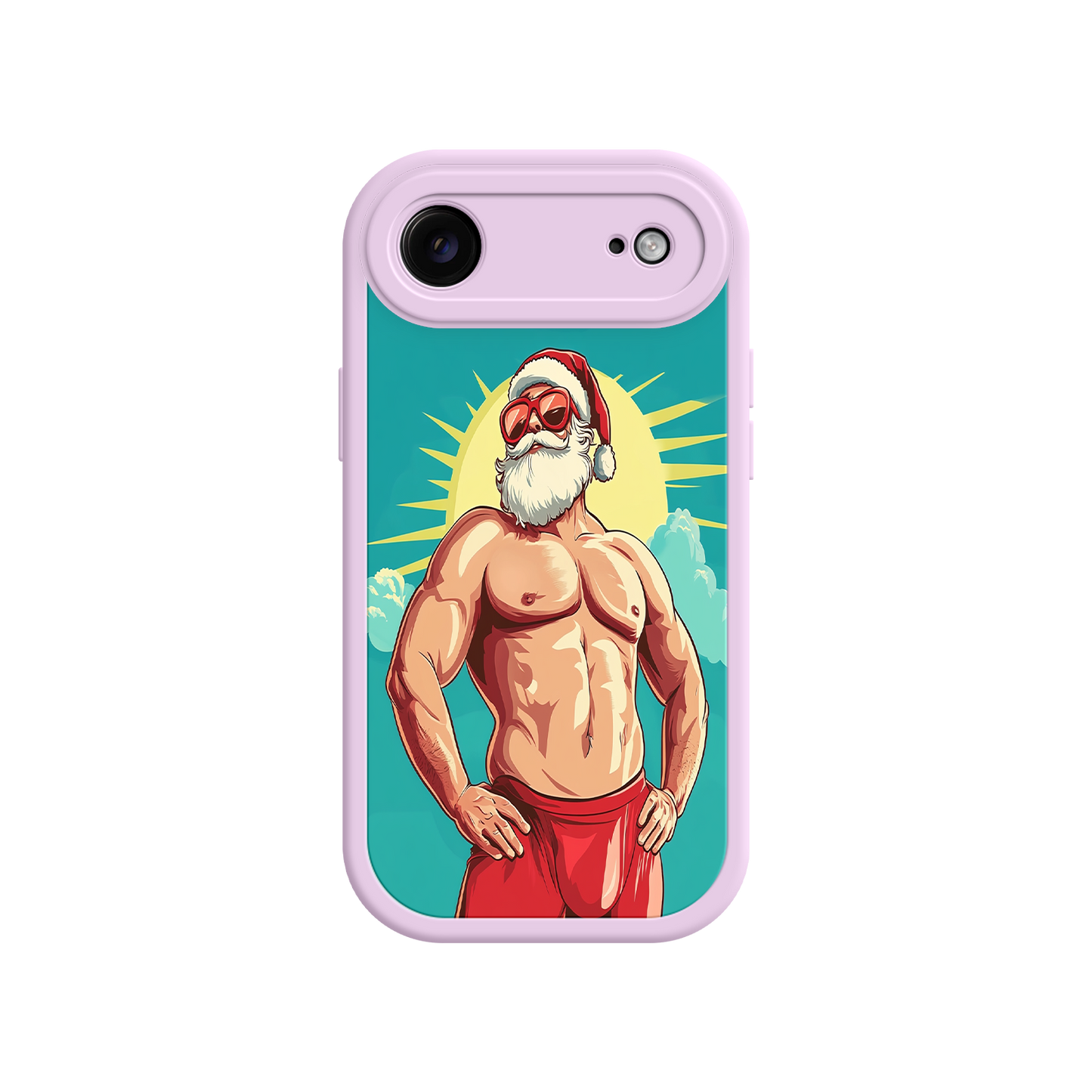Christmas iPhone case with humorous Santa artwork
