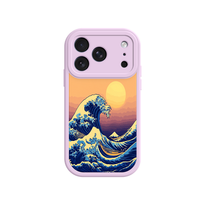 #MC0012 Factory Wholesale Great Wave Sunset iPhone Case – Japanese Art with Ocean & Mountain Design
