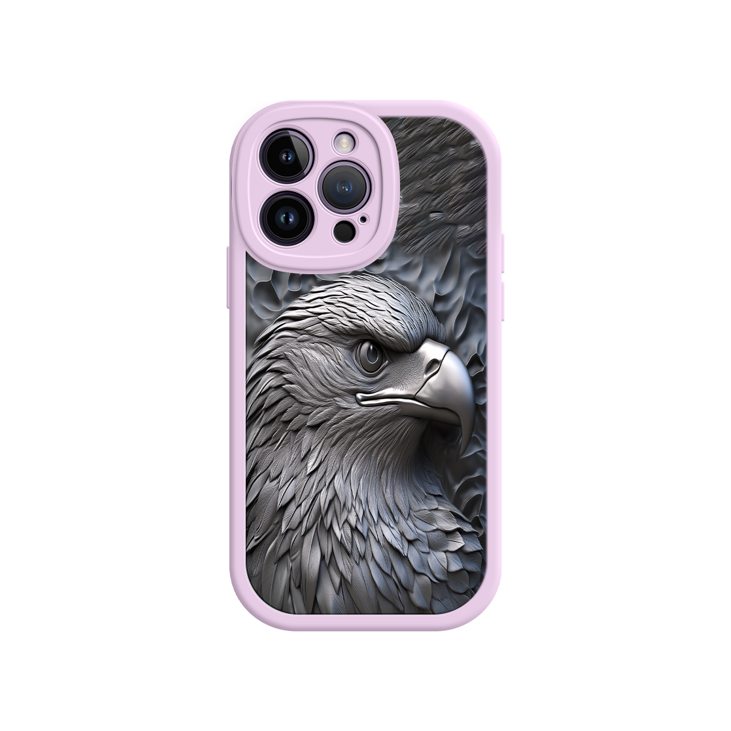 #MC0026 Factory Wholesale Embossed Eagle iPhone 17 Case – Grayscale 3D Design, Rugged Protective Cover, Symbol of Strength & Freedom