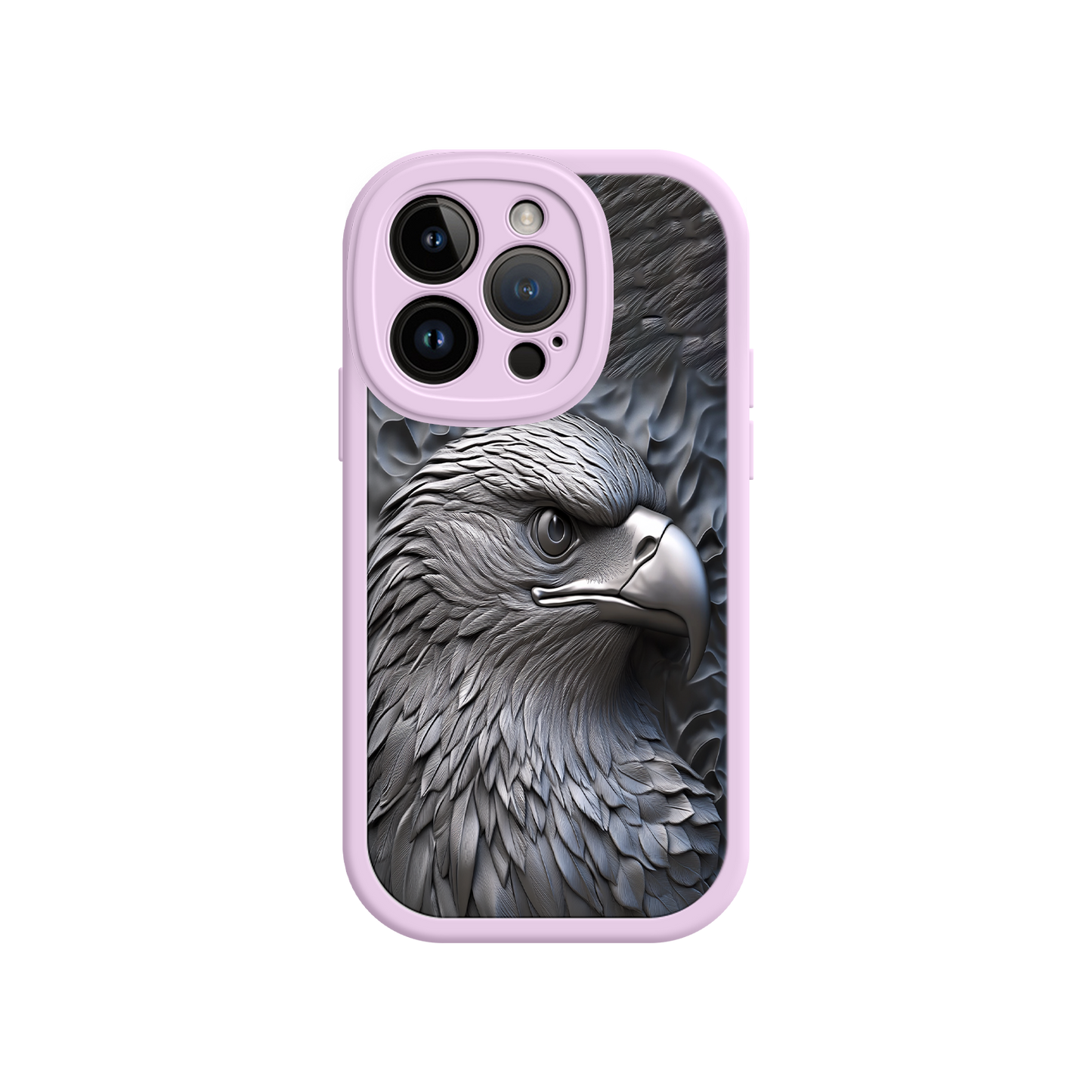 #MC0026 Factory Wholesale Embossed Eagle iPhone 17 Case – Grayscale 3D Design, Rugged Protective Cover, Symbol of Strength & Freedom