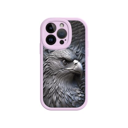 #MC0026 Factory Wholesale Embossed Eagle iPhone 17 Case – Grayscale 3D Design, Rugged Protective Cover, Symbol of Strength & Freedom