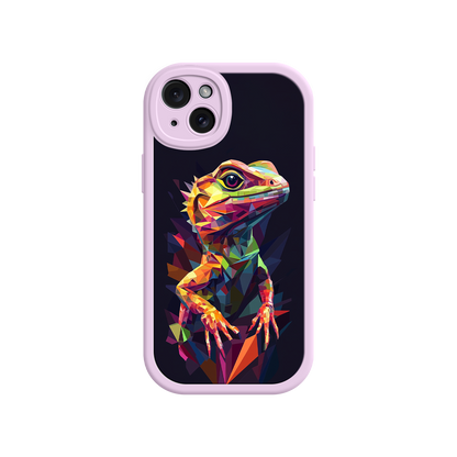 #MC0024 Factory Wholesale Geometric Lizard iPhone 17 Case – Colorful Polygon Art, Protective Animal Print Cover, Bold Reptile Design