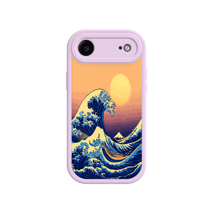 #MC0012 Factory Wholesale Great Wave Sunset iPhone Case – Japanese Art with Ocean & Mountain Design