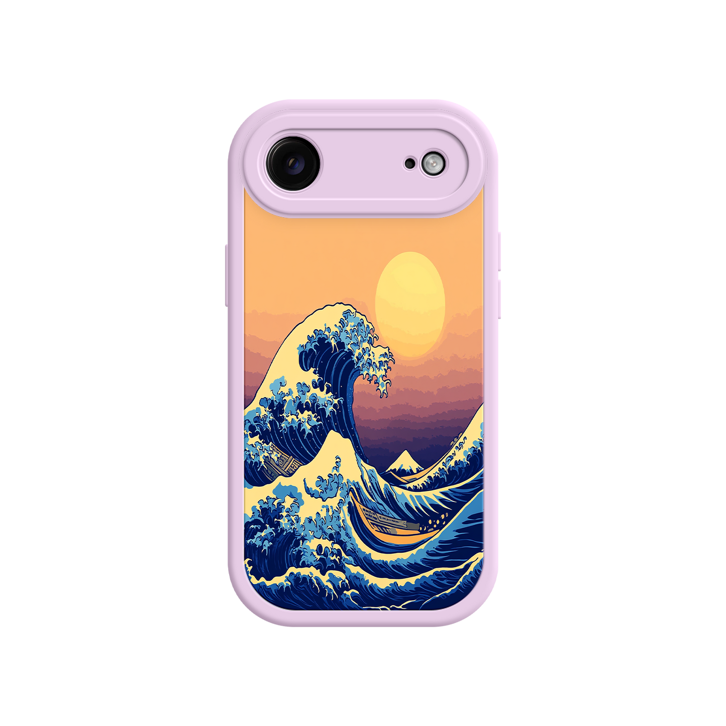 #MC0012 Factory Wholesale Great Wave Sunset iPhone Case – Japanese Art with Ocean & Mountain Design