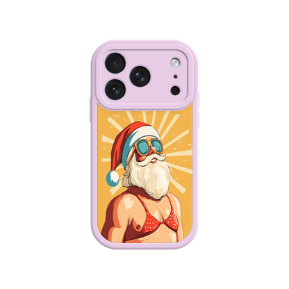Funny Santa iPhone case with festive summer design