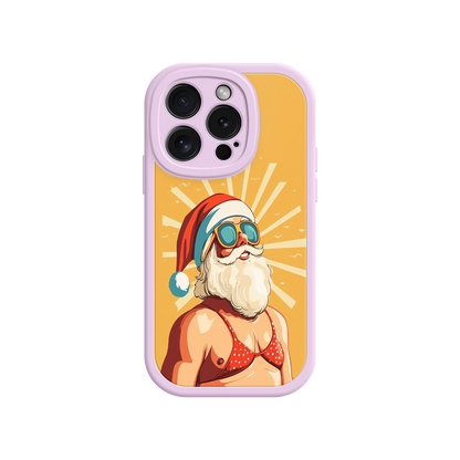 Christmas Shopify phone case with tropical Santa artwork