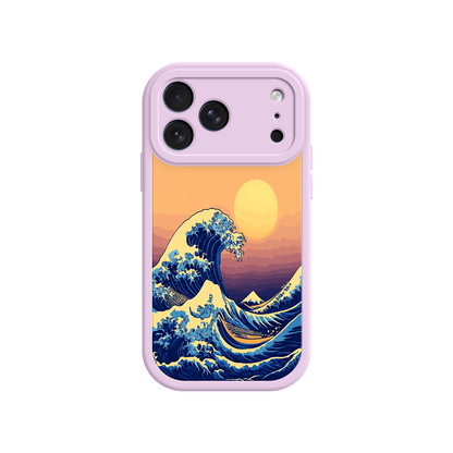 #MC0012 Factory Wholesale Great Wave Sunset iPhone Case – Japanese Art with Ocean & Mountain Design