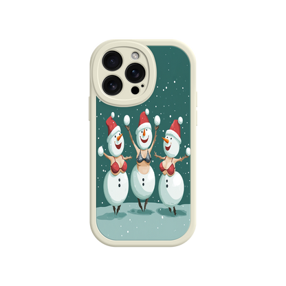 #MC0037 Factory Wholesale Festive Snowman iPhone 17 Case – Funny Christmas Art, Jolly Holiday Design, Soft Snowflakes