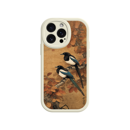 Nature-inspired iPhone case with traditional bird art