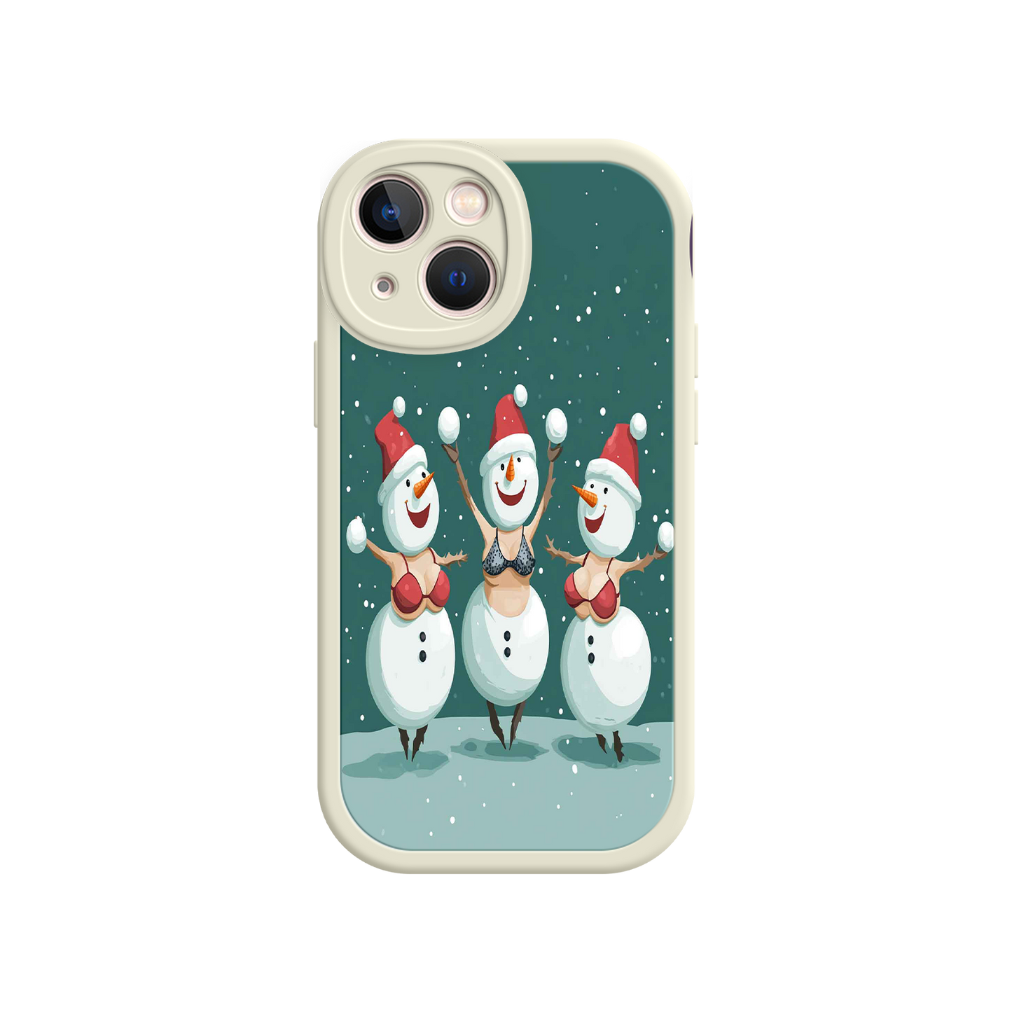 #MC0037 Factory Wholesale Festive Snowman iPhone 17 Case – Funny Christmas Art, Jolly Holiday Design, Soft Snowflakes