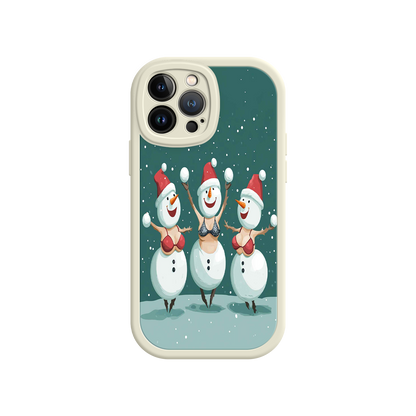 #MC0037 Factory Wholesale Festive Snowman iPhone 17 Case – Funny Christmas Art, Jolly Holiday Design, Soft Snowflakes