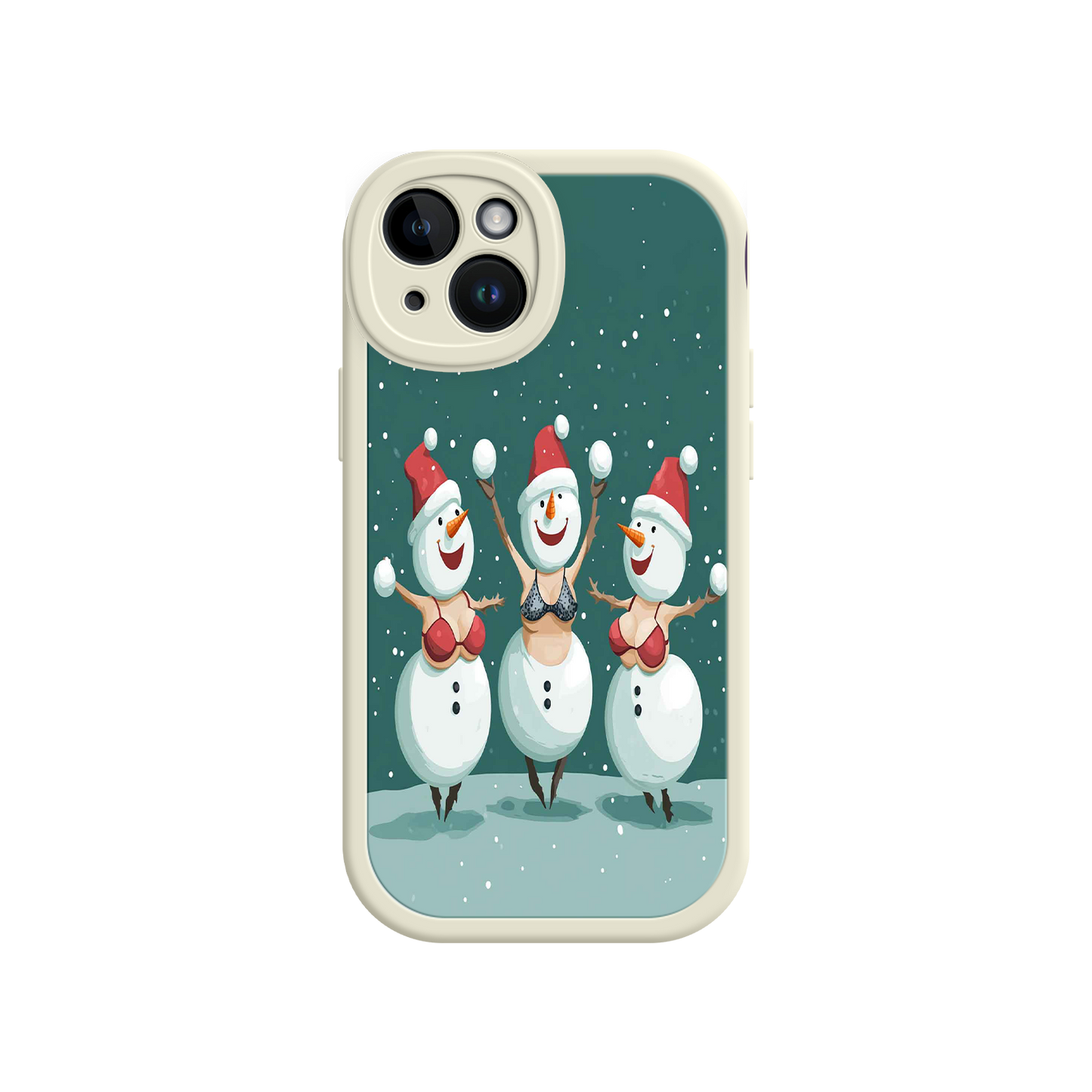 #MC0037 Factory Wholesale Festive Snowman iPhone 17 Case – Funny Christmas Art, Jolly Holiday Design, Soft Snowflakes