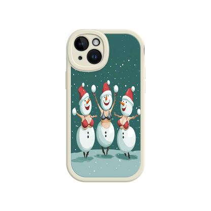#MC0037 Factory Wholesale Festive Snowman iPhone 17 Case – Funny Christmas Art, Jolly Holiday Design, Soft Snowflakes