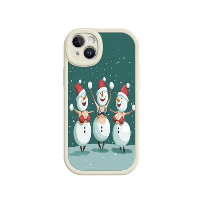 #MC0037 Factory Wholesale Festive Snowman iPhone 17 Case – Funny Christmas Art, Jolly Holiday Design, Soft Snowflakes