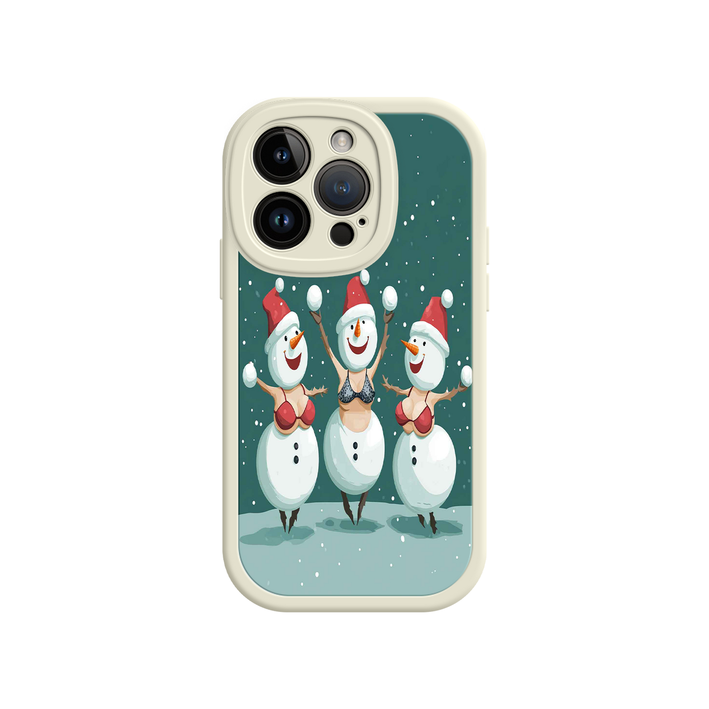#MC0037 Factory Wholesale Festive Snowman iPhone 17 Case – Funny Christmas Art, Jolly Holiday Design, Soft Snowflakes