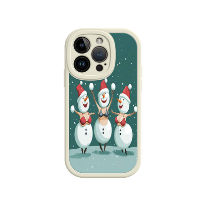 #MC0037 Factory Wholesale Festive Snowman iPhone 17 Case – Funny Christmas Art, Jolly Holiday Design, Soft Snowflakes