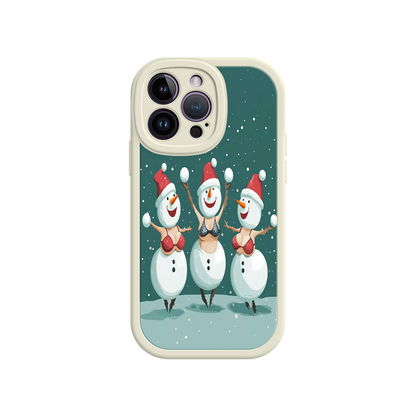 #MC0037 Factory Wholesale Festive Snowman iPhone 17 Case – Funny Christmas Art, Jolly Holiday Design, Soft Snowflakes
