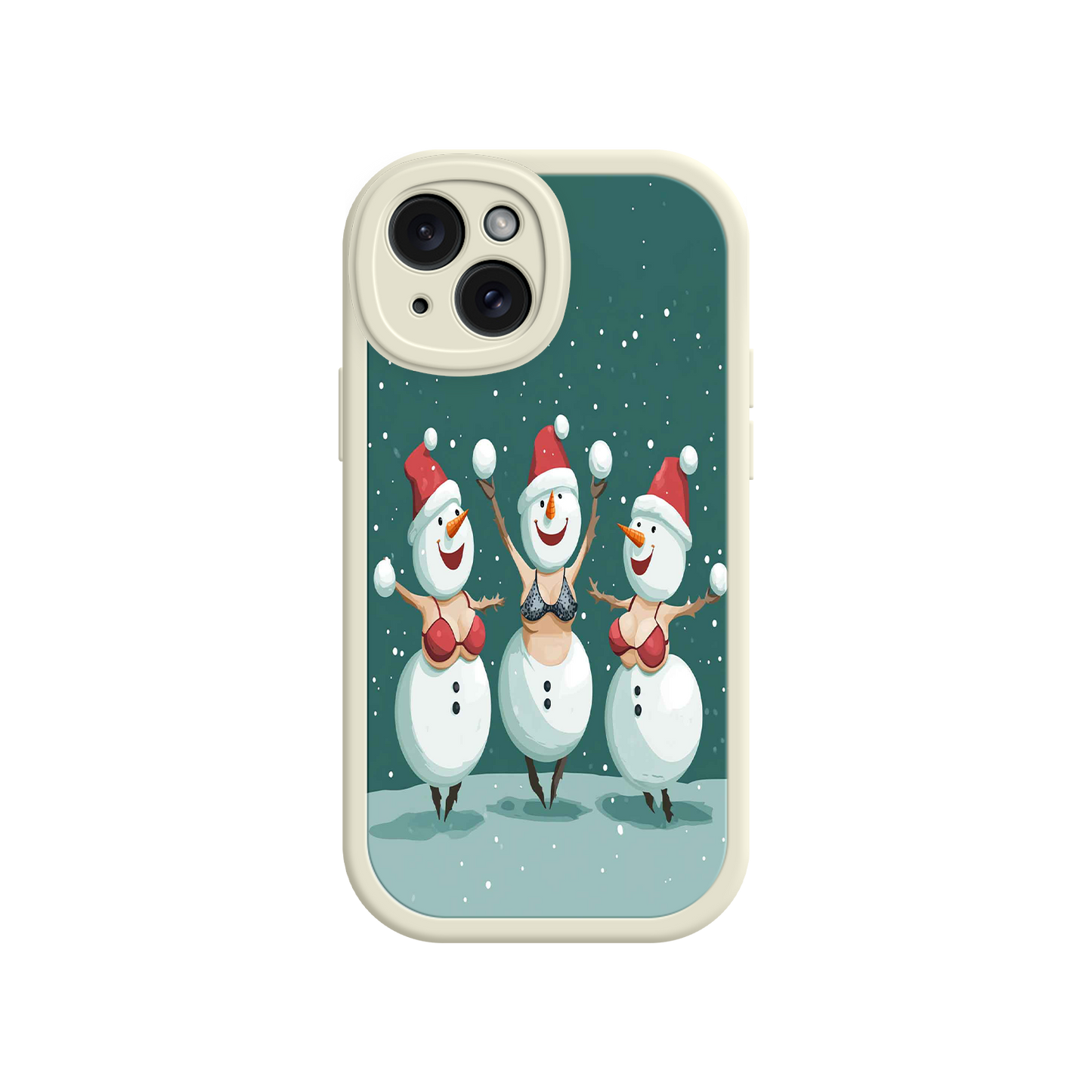 #MC0037 Factory Wholesale Festive Snowman iPhone 17 Case – Funny Christmas Art, Jolly Holiday Design, Soft Snowflakes