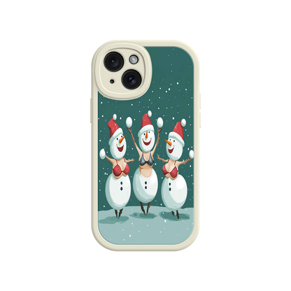 #MC0037 Factory Wholesale Festive Snowman iPhone 17 Case – Funny Christmas Art, Jolly Holiday Design, Soft Snowflakes