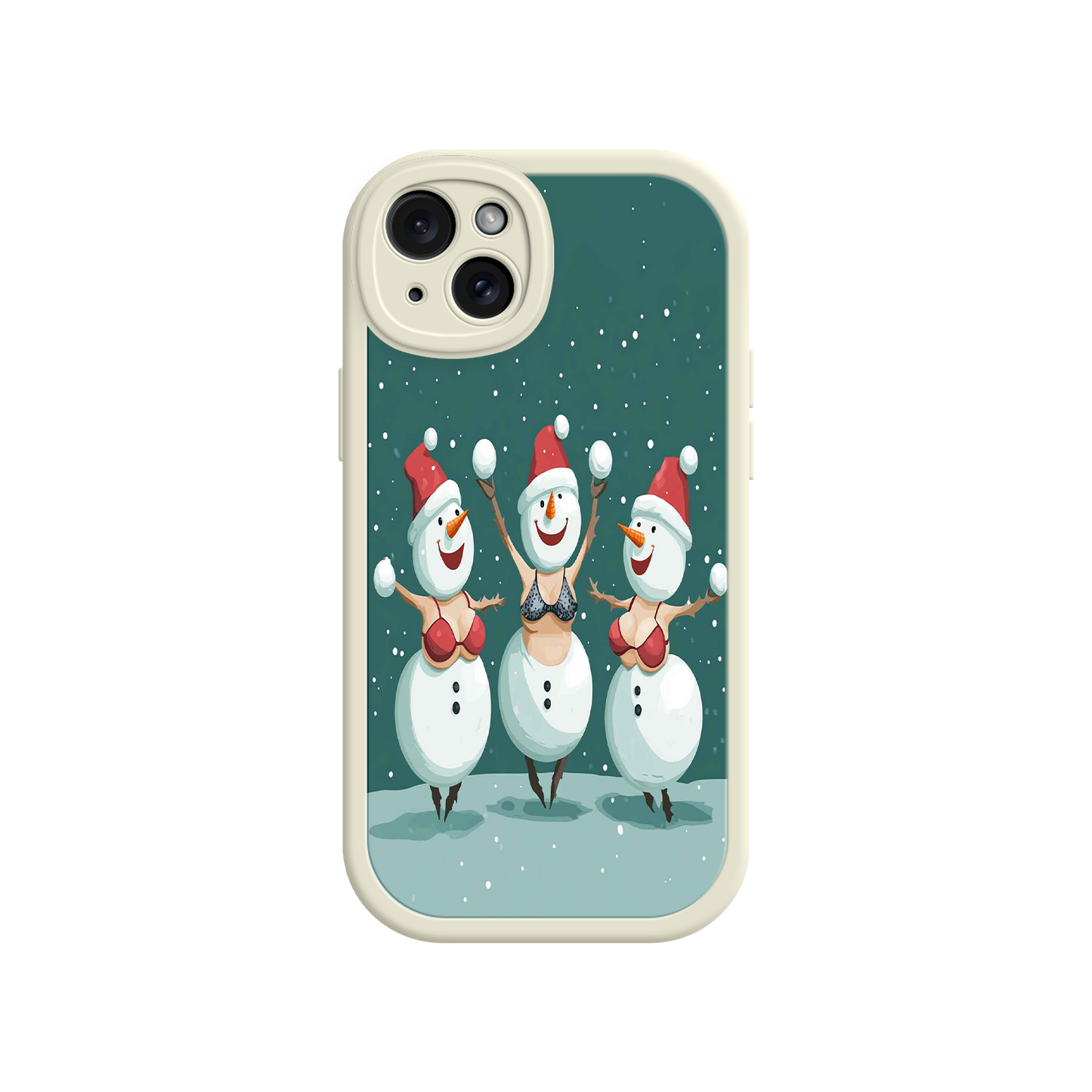 #MC0037 Factory Wholesale Festive Snowman iPhone 17 Case – Funny Christmas Art, Jolly Holiday Design, Soft Snowflakes