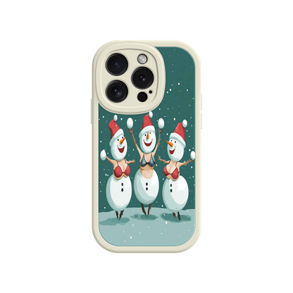 #MC0037 Factory Wholesale Festive Snowman iPhone 17 Case – Funny Christmas Art, Jolly Holiday Design, Soft Snowflakes