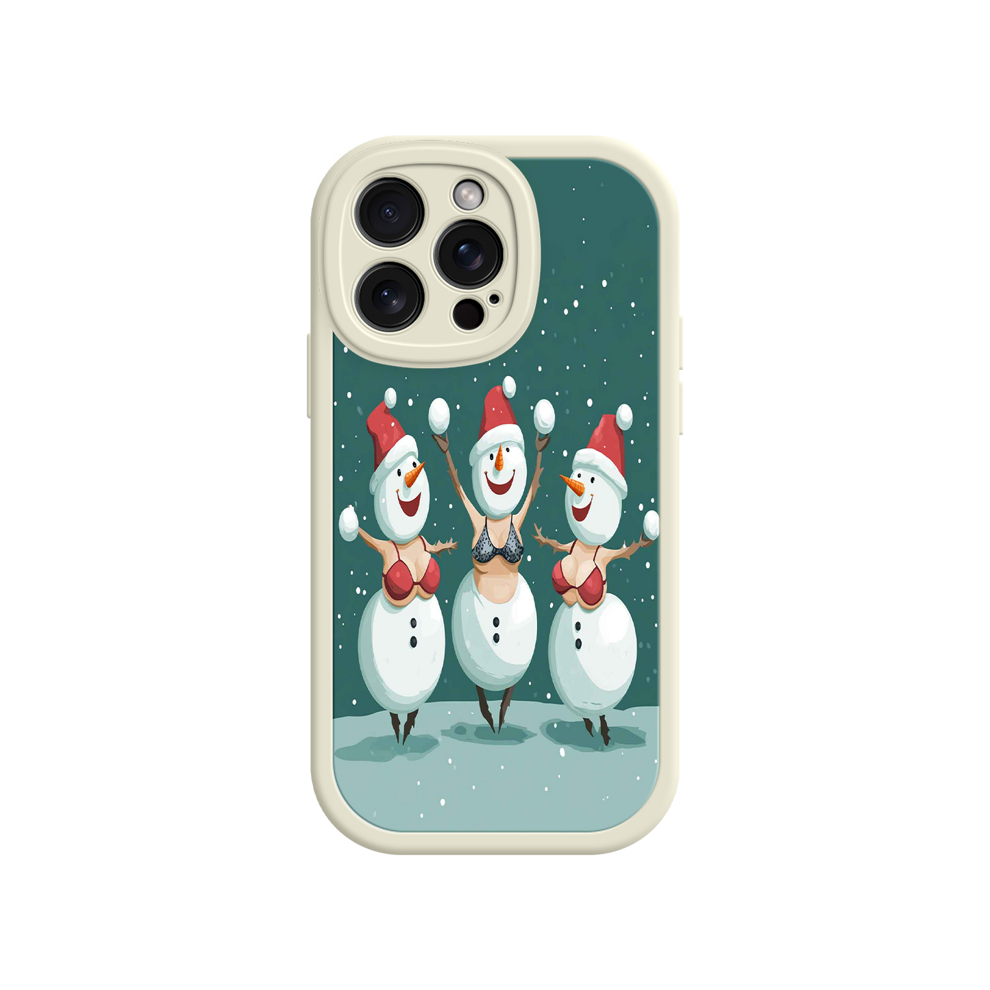 #MC0037 Factory Wholesale Festive Snowman iPhone 17 Case – Funny Christmas Art, Jolly Holiday Design, Soft Snowflakes