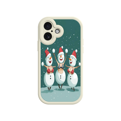 #MC0037 Factory Wholesale Festive Snowman iPhone 17 Case – Funny Christmas Art, Jolly Holiday Design, Soft Snowflakes