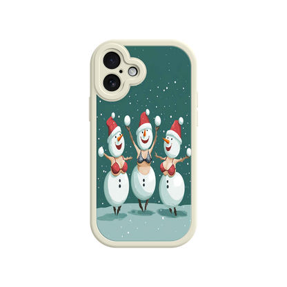 #MC0037 Factory Wholesale Festive Snowman iPhone 17 Case – Funny Christmas Art, Jolly Holiday Design, Soft Snowflakes