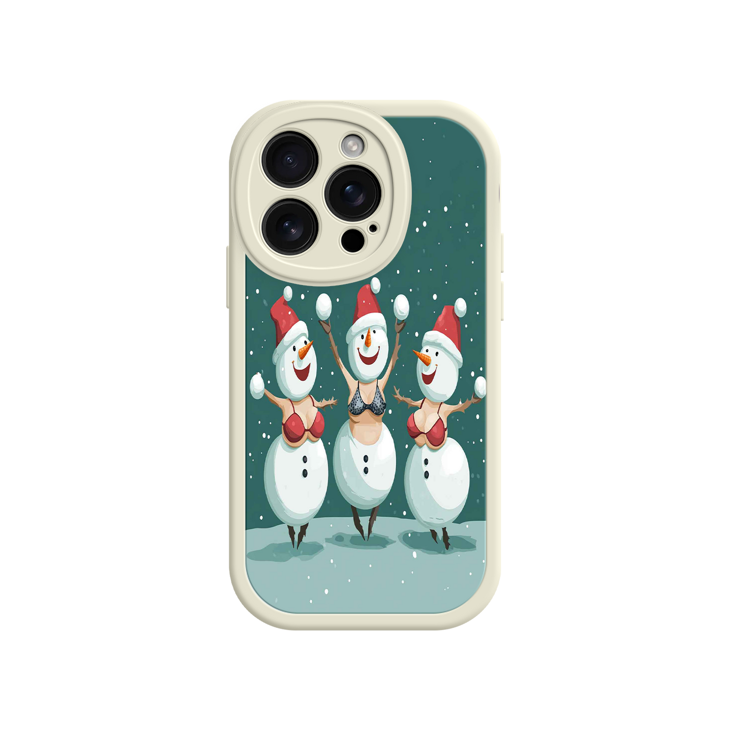 #MC0037 Factory Wholesale Festive Snowman iPhone 17 Case – Funny Christmas Art, Jolly Holiday Design, Soft Snowflakes