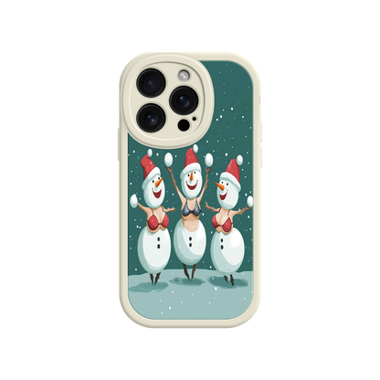 #MC0037 Factory Wholesale Festive Snowman iPhone 17 Case – Funny Christmas Art, Jolly Holiday Design, Soft Snowflakes